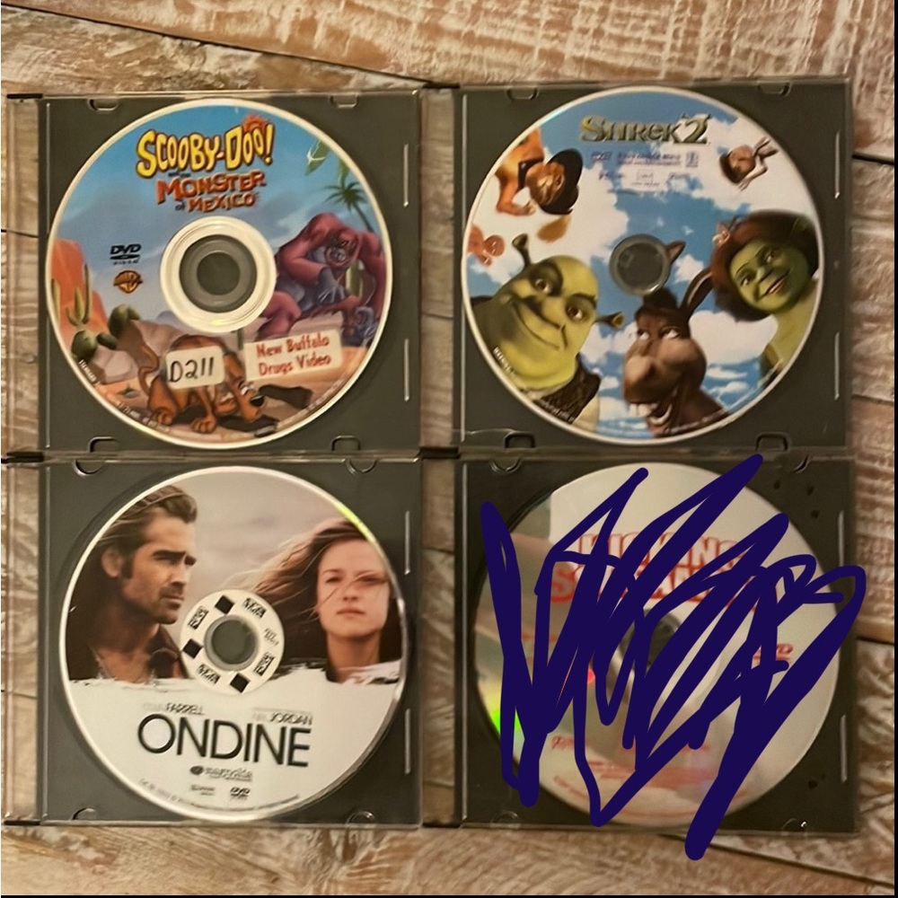 3 DVDs📀 Scooby Doo, Shrek 2 & Ondine